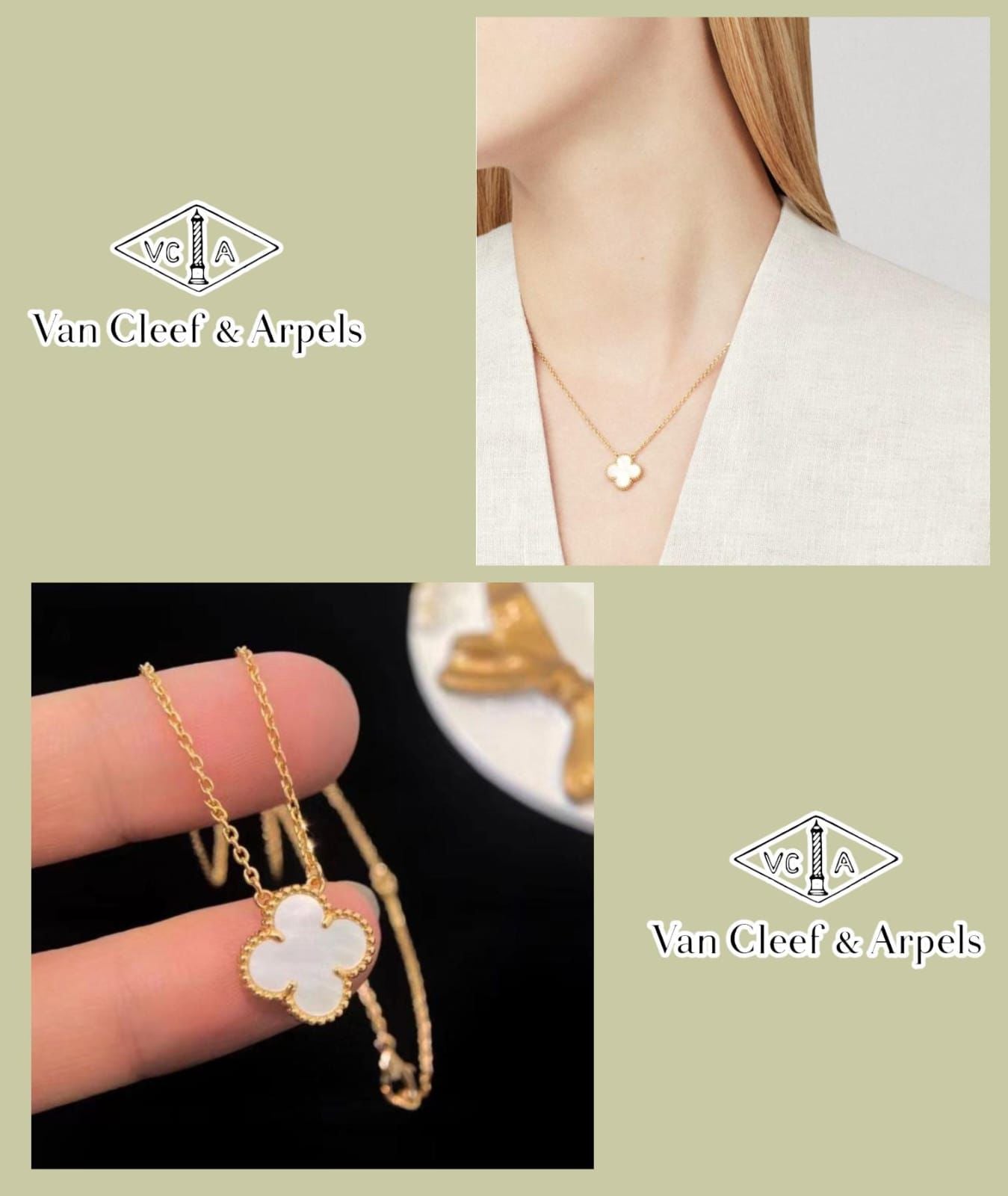 collar van cleef blanca (con caja y certificados)