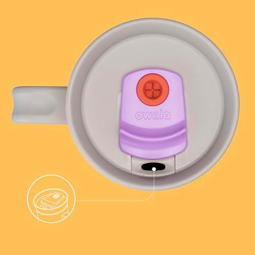 Vaso de viaje Owala de acero inoxidable con aislamiento de triple capa, tapa antiderrames, pajita y asa, sin BPA, 1133 ml, color naranja tropical.