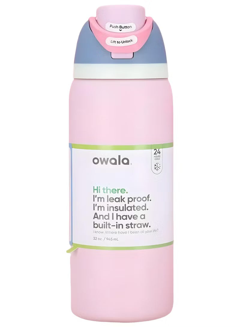Botella de agua Owala FreeSip 40 OZ de acero inoxidable con pajita, a prueba de fugas, sin BPA, 1.18 LITROS