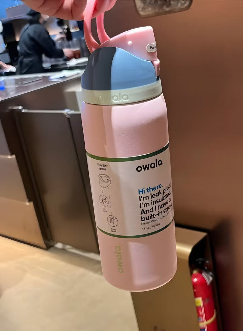 Botella de agua Owala FreeSip 40 OZ de acero inoxidable con pajita, a prueba de fugas, sin BPA, 1.18 LITROS