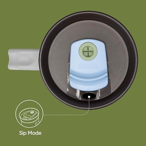 Vaso de viaje Owala de acero inoxidable con aislamiento de triple capa, tapa antiderrames, pajita y asa, sin BPA, 1133 ml, verde (Brave Adventures)