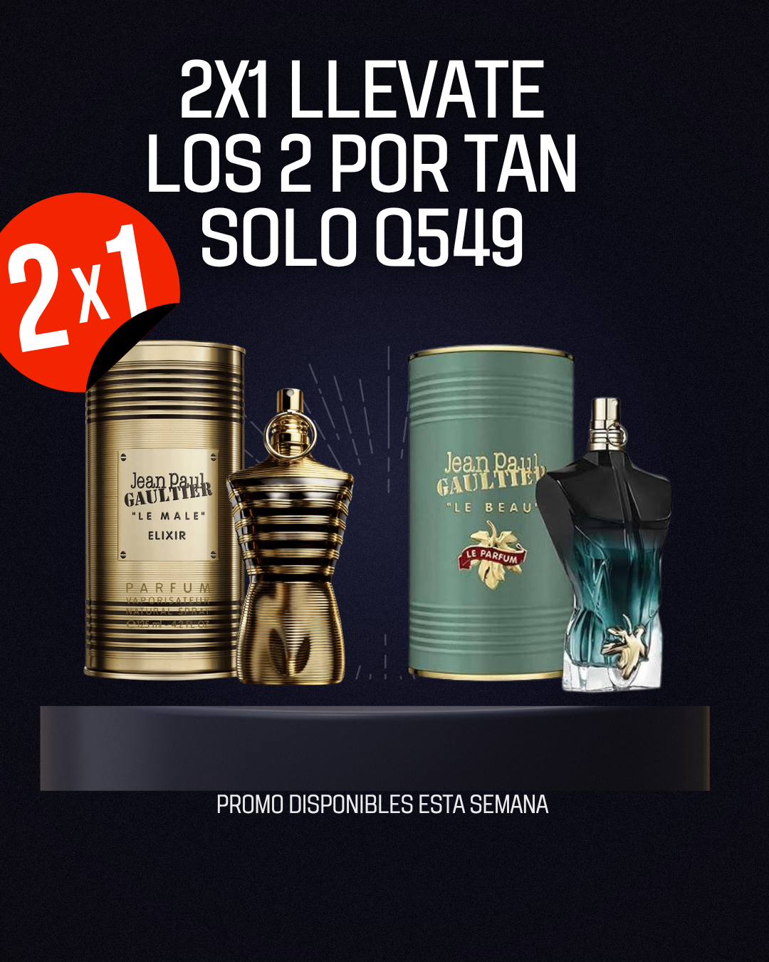 2X1 Jean Paul Gaultier Les Males De Le Beau Le Parfum Eau De Parfum Intense 125 ml y Jean Paul Gaultier Les Males De Le Beau Le Parfum Eau De Parfum Intense 125 ml