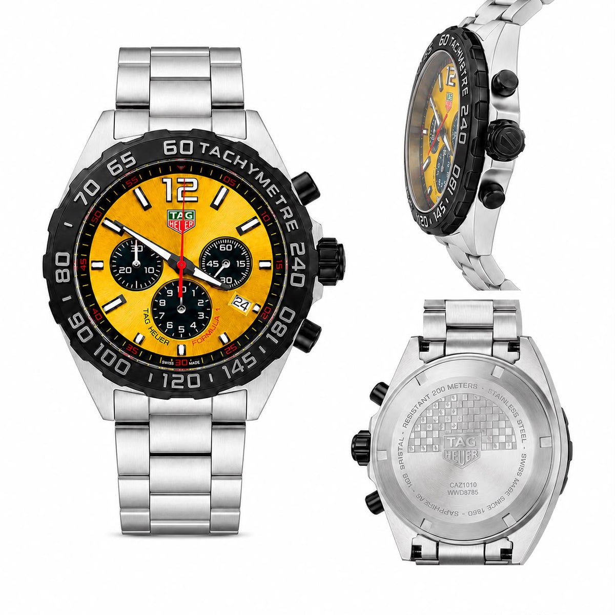 Reloj Tag Heuer Fórmula 1 Cronógrafo Cuarzo Amarillo 43 mm