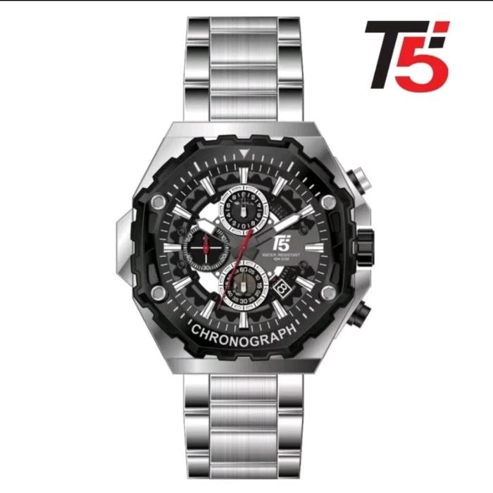 T5 H 3992 T5 H3992 Original Cronograph negro con plateado