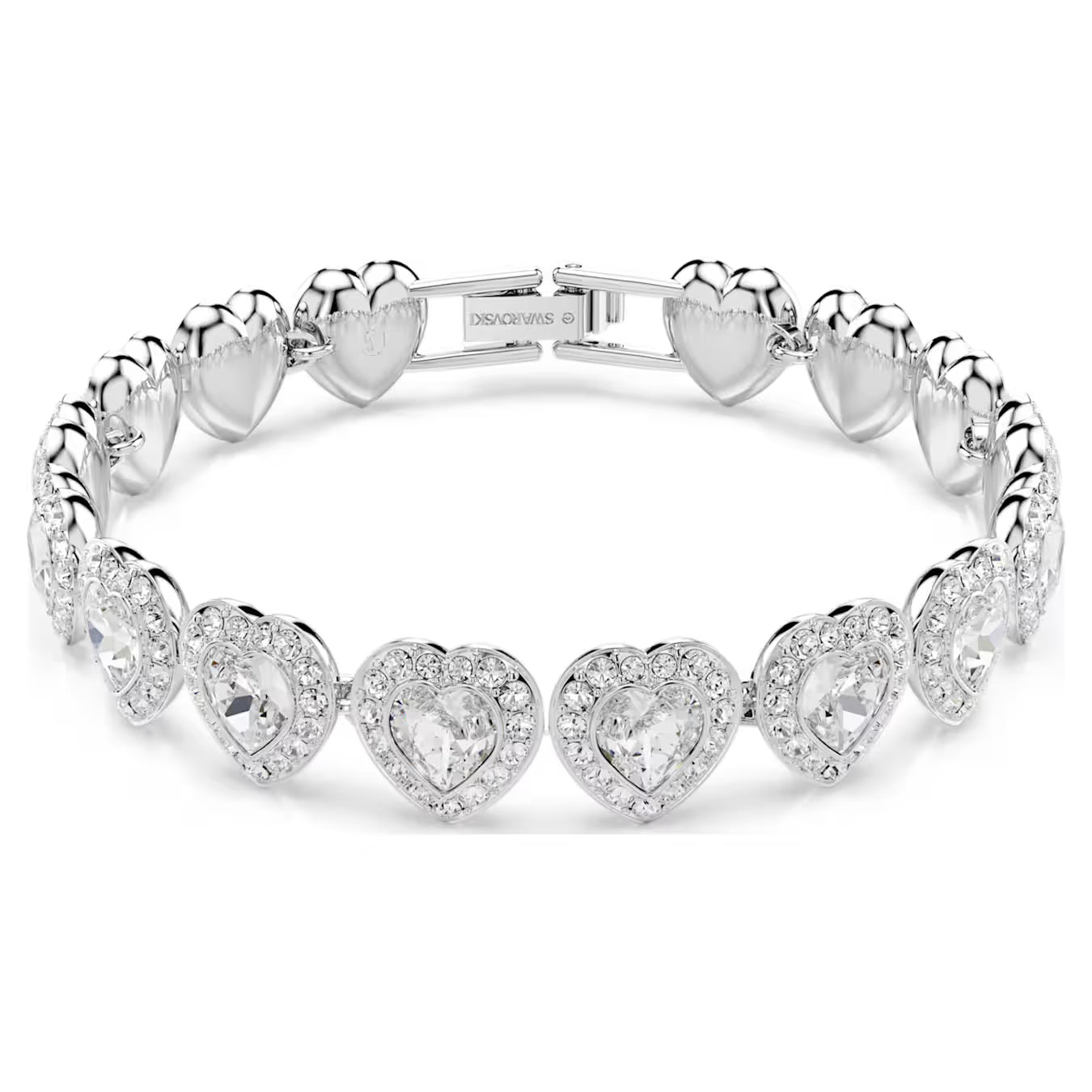 Pulsera Ariana Grande x Swarovski Cortes mixtos, Corazón, Blanco, Baño de rodio