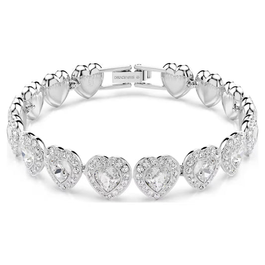 Pulsera Ariana Grande x Swarovski Cortes mixtos, Corazón, Blanco, Baño de rodio