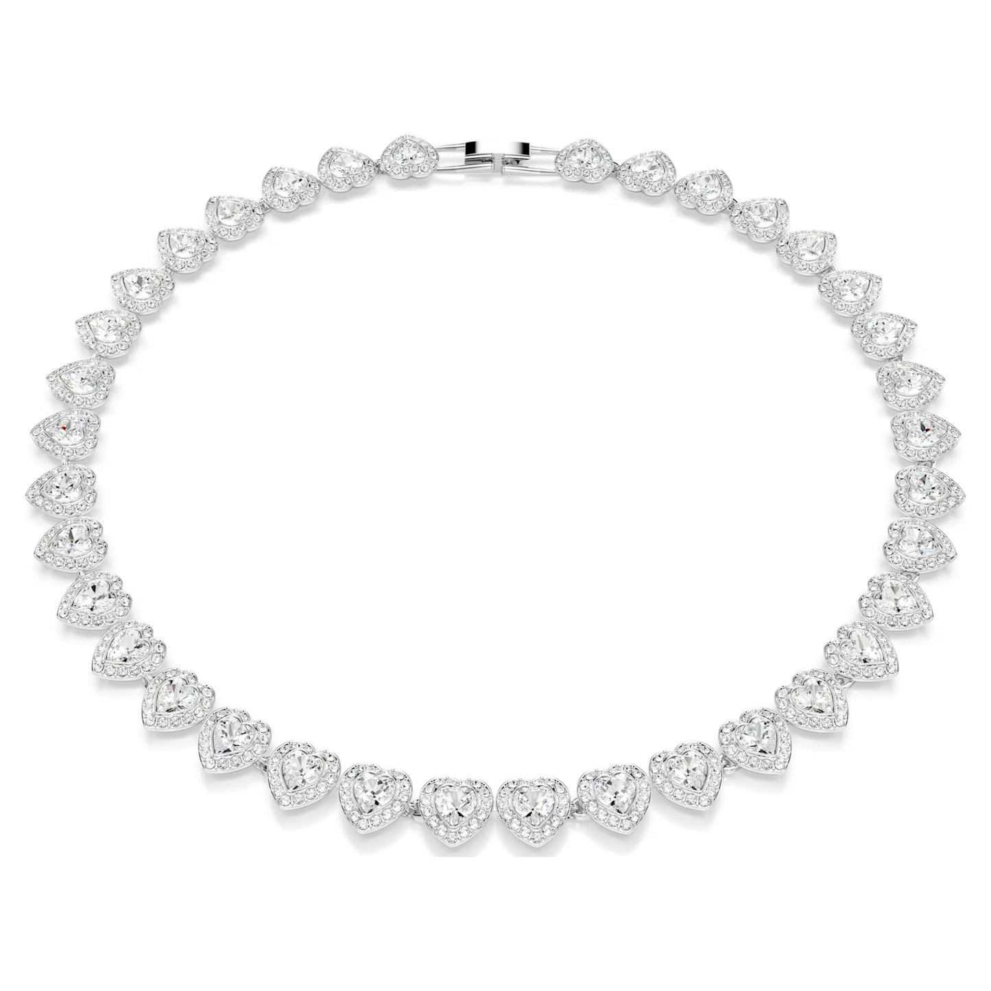 Collar de Ariana Grande x Swarovski Cortes mixtos, Corazón, Blanco, Baño de rodio