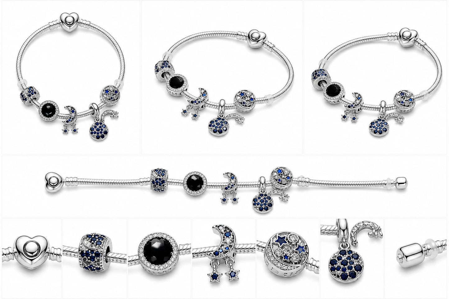 BRAZALETE PANDORA ALE 925 CON CHARMS, CAJA Y BOLSA