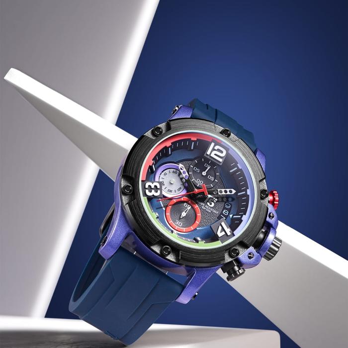 Reloj t5 correa de goma azul cronógrafo