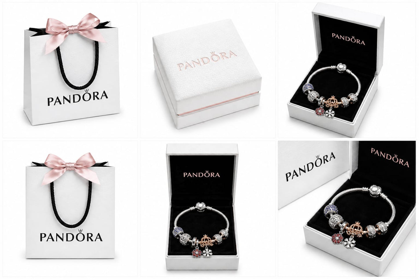 BRAZALETE PANDORA ALE 925 CON CHARMS, CAJA Y BOLSA