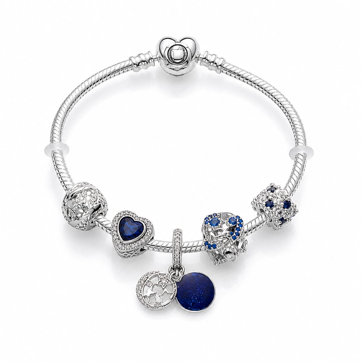 BRAZALETE PANDORA ALE 925 CON CHARMS, CAJA Y BOLSA
