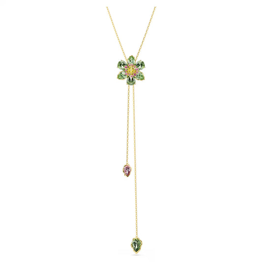 Colgante SWAROVSKI  en Y Idyllia Tallas mixtas, Flor, Multicolor, Baño tono oro