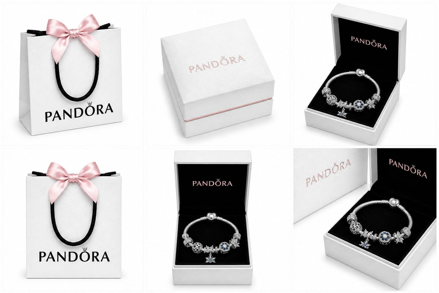 BRAZALETE PANDORA ALE 925 CON CHARMS, CAJA Y BOLSA