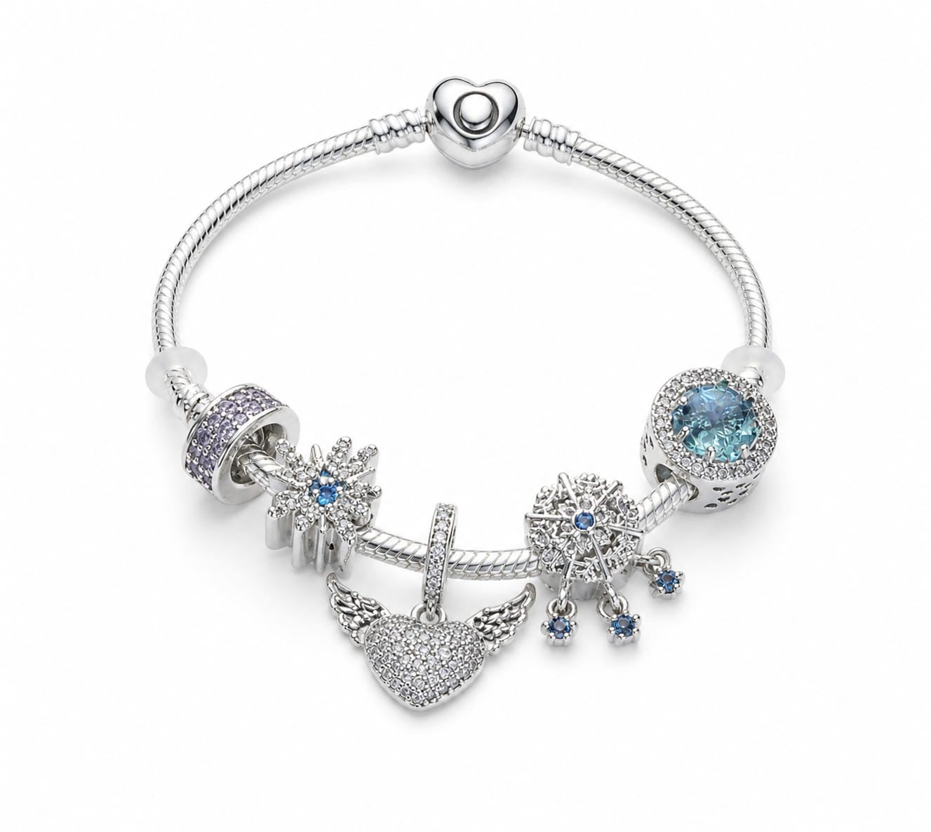 BRAZALETE PANDORA ALE 925 CON CHARMS, CAJA Y BOLSA
