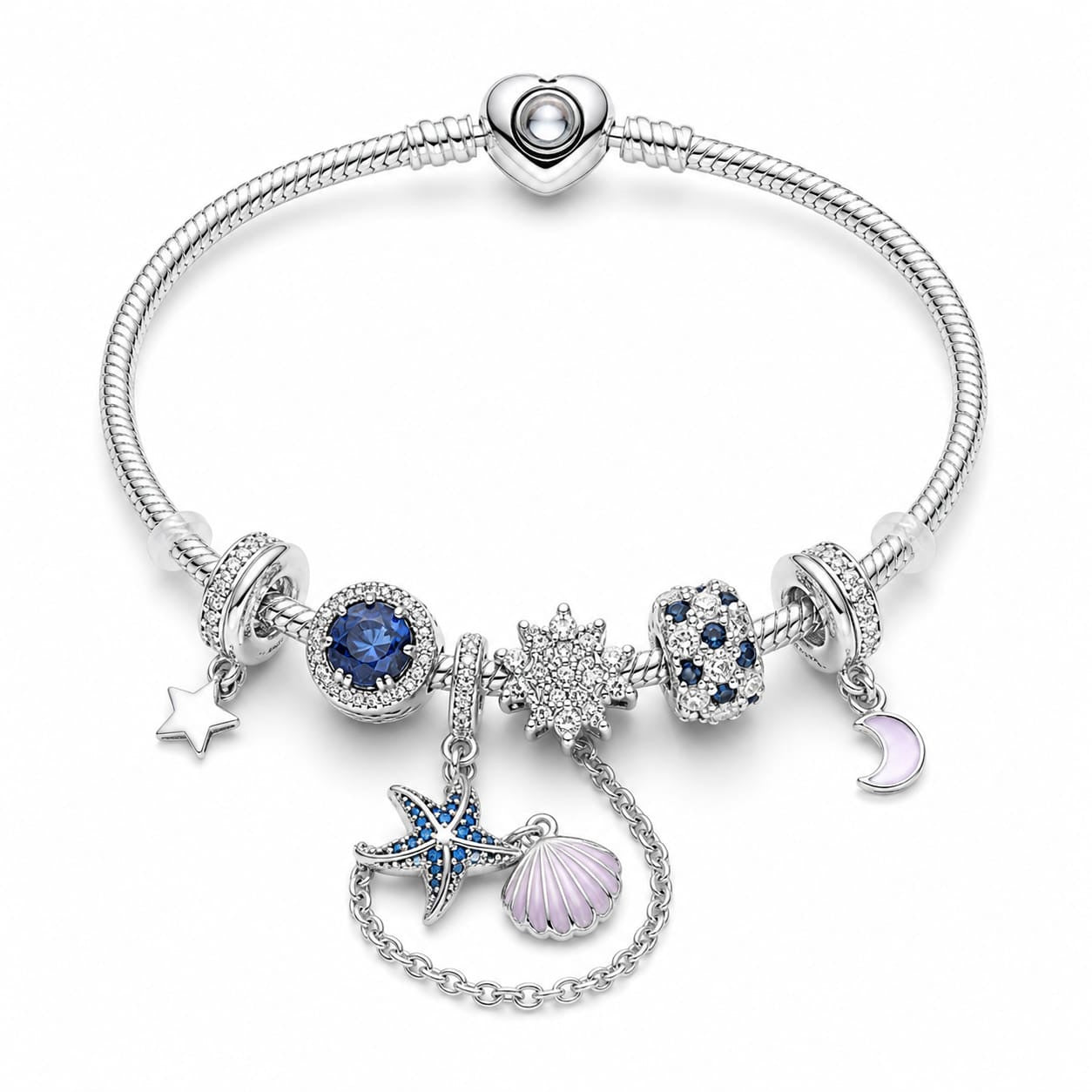 BRAZALETE PANDORA ALE 925 CON CHARMS, CAJA Y BOLSA