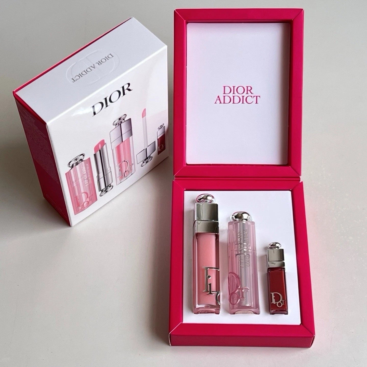 JUEGO DIOR EDICION ESPECIAL Dior Addict Lip Essentials Juego de 3 piezas Brillo Labial Regalo para Mujer Nuevo en Caja
