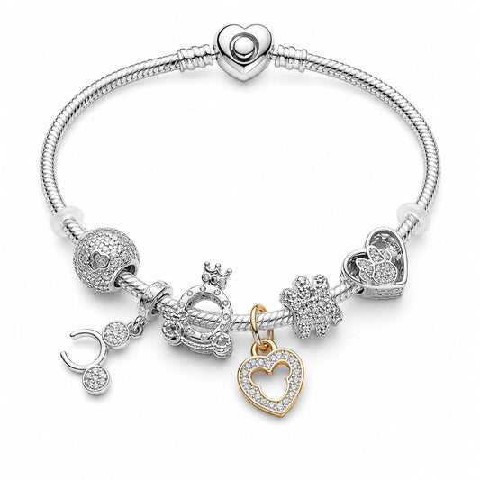BRAZALETE PANDORA ALE 925 CON CHARMS, CAJA Y BOLSA