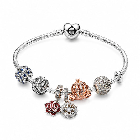 BRAZALETE PANDORA ALE 925 CON CHARMS, CAJA Y BOLSA