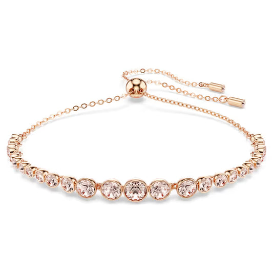 Pulsera Imber Emily Cortes redondos mixtos, rosa, baño en tono oro rosa
