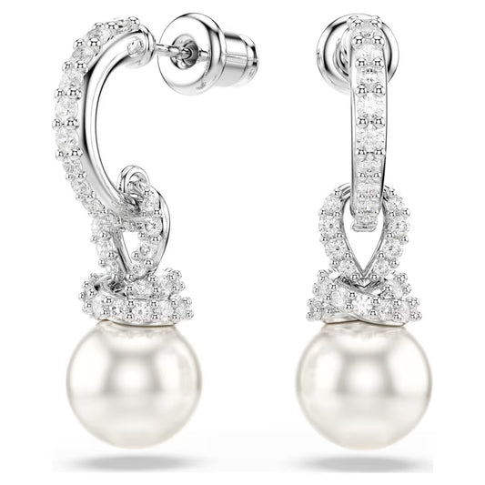Pendientes SWAROVSKI Originally Crystal Pearl, Pavé, Blancos, Baño de rodio