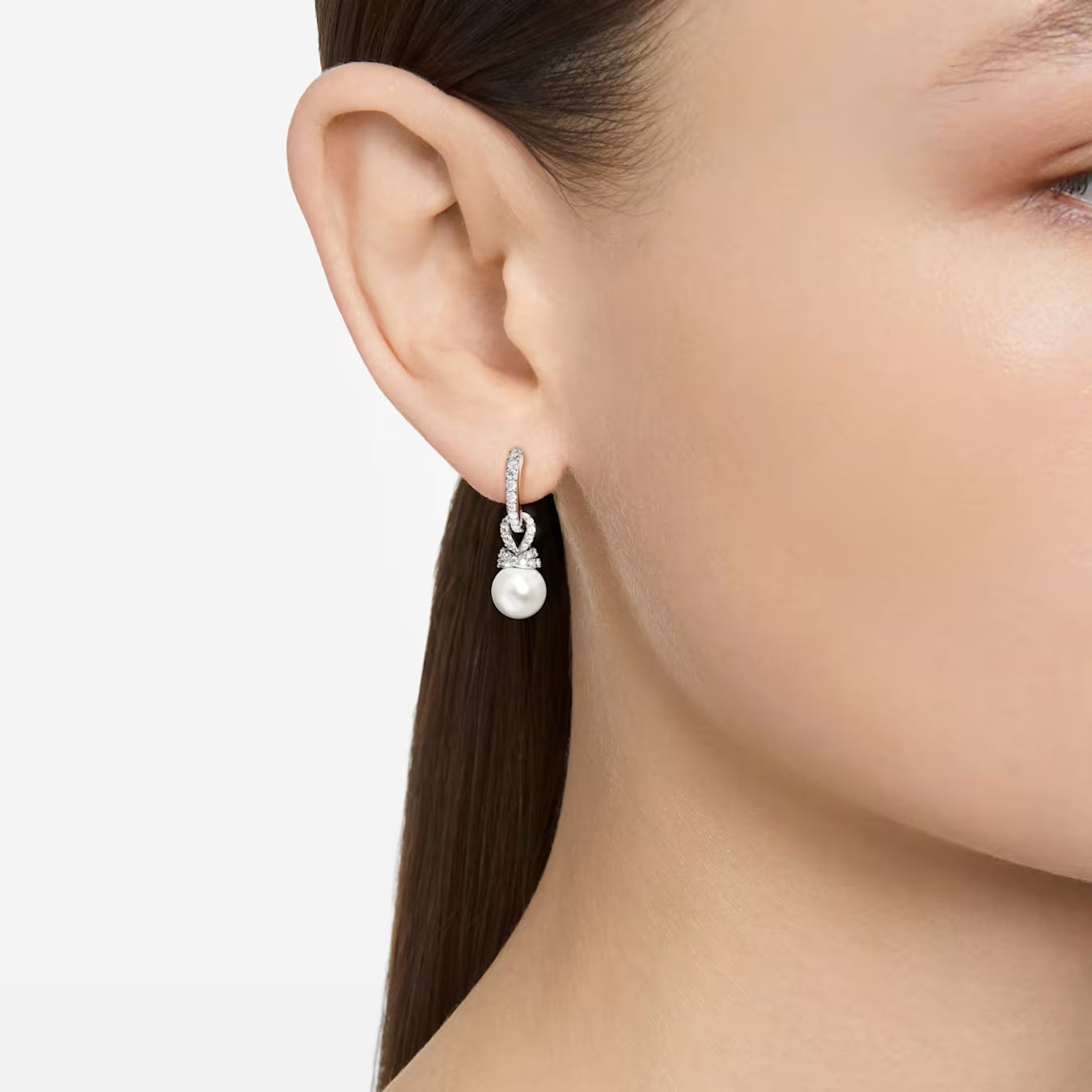 Pendientes SWAROVSKI Originally Crystal Pearl, Pavé, Blancos, Baño de rodio