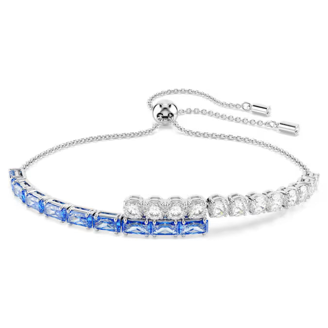 Pulsera Matrix Tallas mixtas, Azul, Baño de rodio
