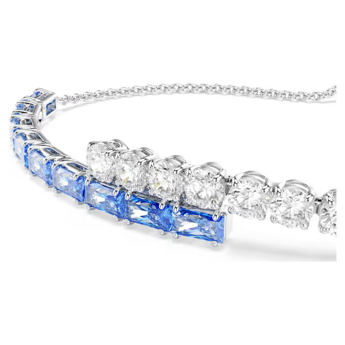 Pulsera Matrix Tallas mixtas, Azul, Baño de rodio