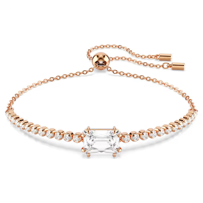 Pulsera Matrix Tallas mixtas, Blanca, Baño tono oro rosa