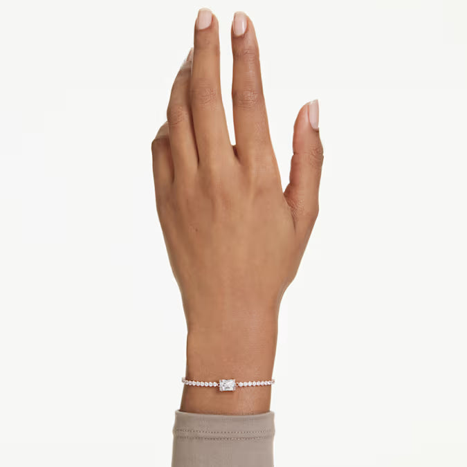 Pulsera Matrix Tallas mixtas, Blanca, Baño tono oro rosa
