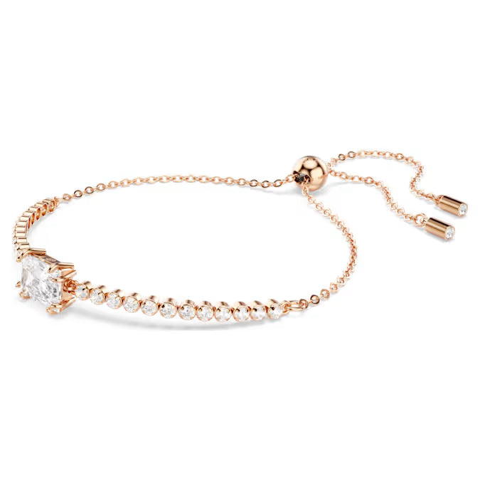 Pulsera Matrix Tallas mixtas, Blanca, Baño tono oro rosa