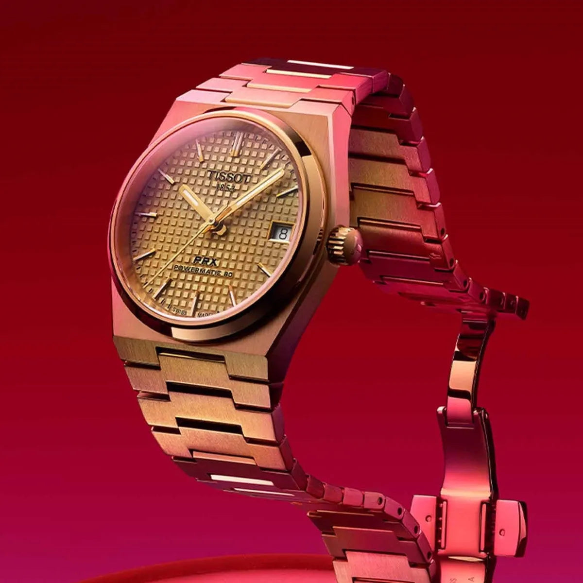 Tissot PRX Powermatic 80, reloj automático suizo para hombre, caja de acero inoxidable, esfera dorada (SIN CAJA)