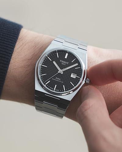 Tissot PRX Powermatic 80, reloj automático suizo para hombre, caja de acero inoxidable, esfera negra (SIN CAJA)