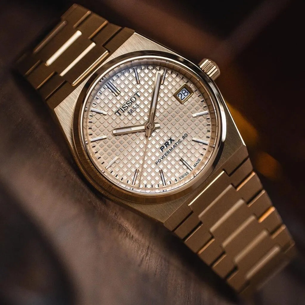Tissot PRX Powermatic 80, reloj automático suizo para hombre, caja de acero inoxidable, esfera dorada (SIN CAJA)