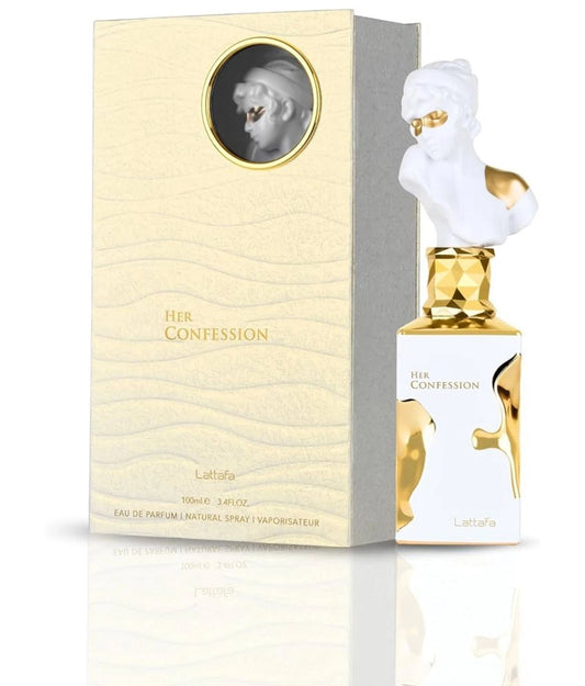 Lattafa Her Confession - Vanilla, Floral, Amber, Musk - Eau de Parfum Long-Lasting Fragrance for Women, 3.40 Ounce / 100 ml