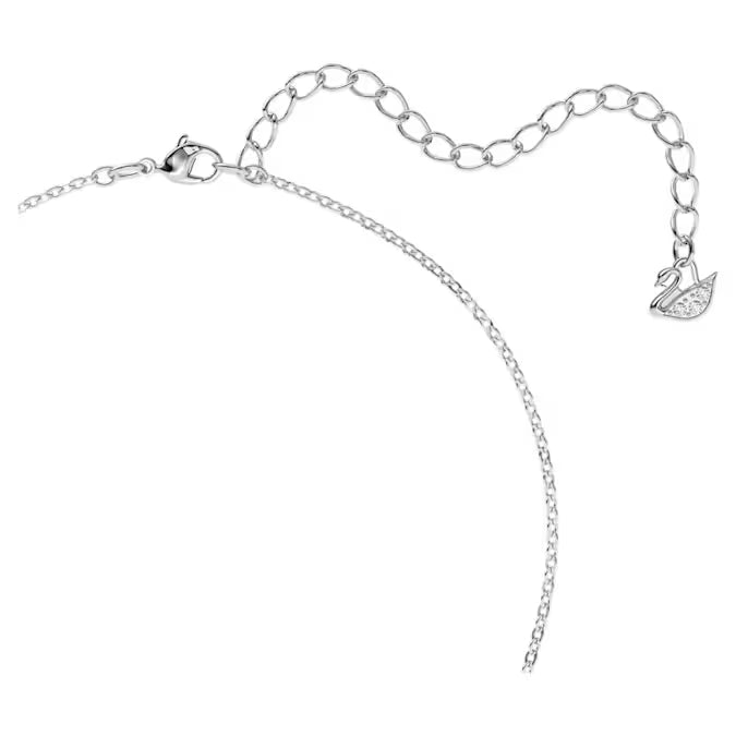 Colgante de cisne Cisne,Swarovski negro, baño de rodio