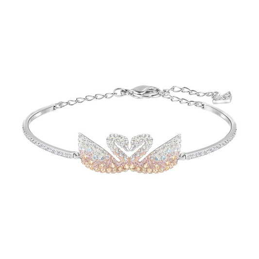 Swarovski Iconic Swan Bangle, Multicoloured, rhodium plated