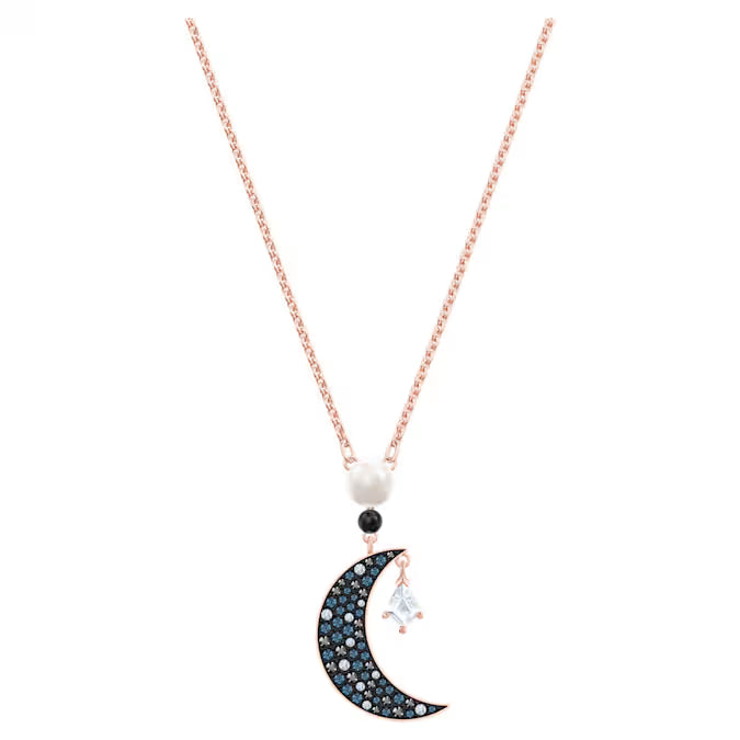 Colgante Symbolica Swarovski Luna y estrella, Multicolor, Baño en tono oro rosa