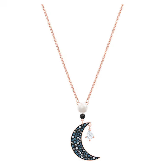 Colgante Symbolica Swarovski Luna y estrella, Multicolor, Baño en tono oro rosa