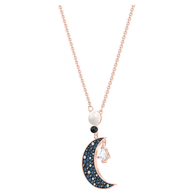 Colgante Symbolica Swarovski Luna y estrella, Multicolor, Baño en tono oro rosa