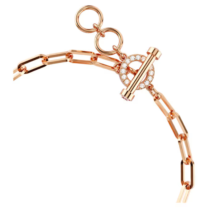 Pulsera de osito de peluche Oso, Swarovski rosa, bañado en tono oro rosa