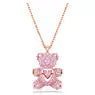 Colgante Swarovski de osito de peluche Oso, rosa, bañado en tono oro rosa